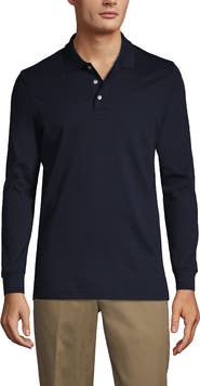 Lands' End School Uniform  Long Sleeve Interlock Polo Shirt