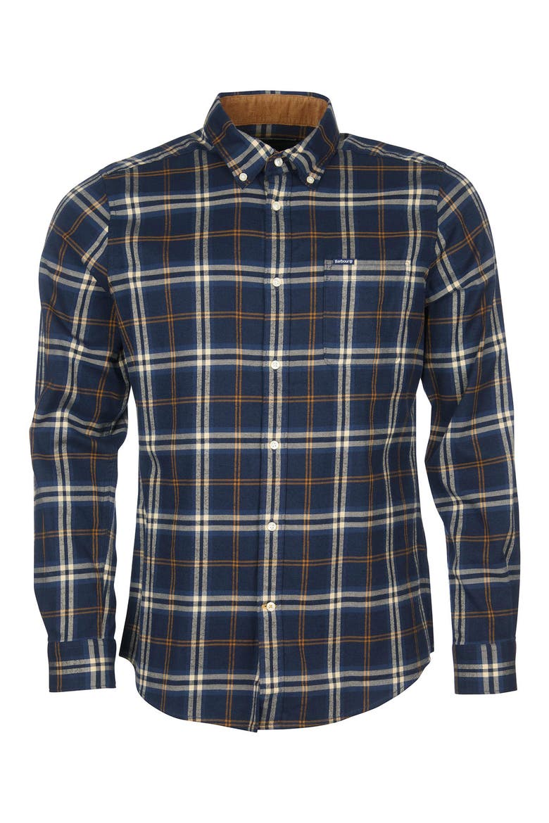 Crossfell Tailored Fit Plaid Button-Down Shirt, Alternate, color, BLUE