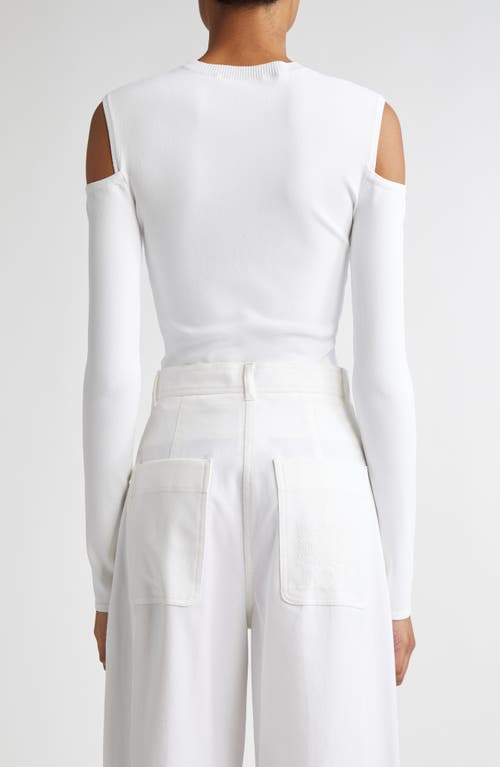 Max Mara Vik Cold Shoulder Sweater In Optical White