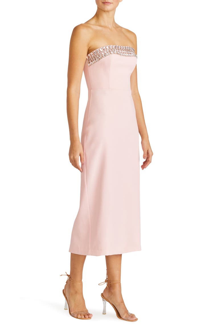 Milana Strapless Midi Cocktail Dress, Alternate, color, PEARL PINK
