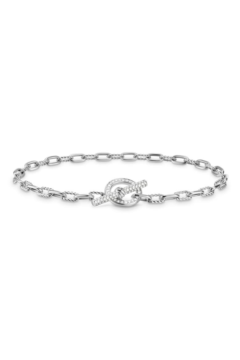 DY Madison® Toggle Chain Bracelet in Sterling Silver with Diamonds, Main, color, STERLING SILVER