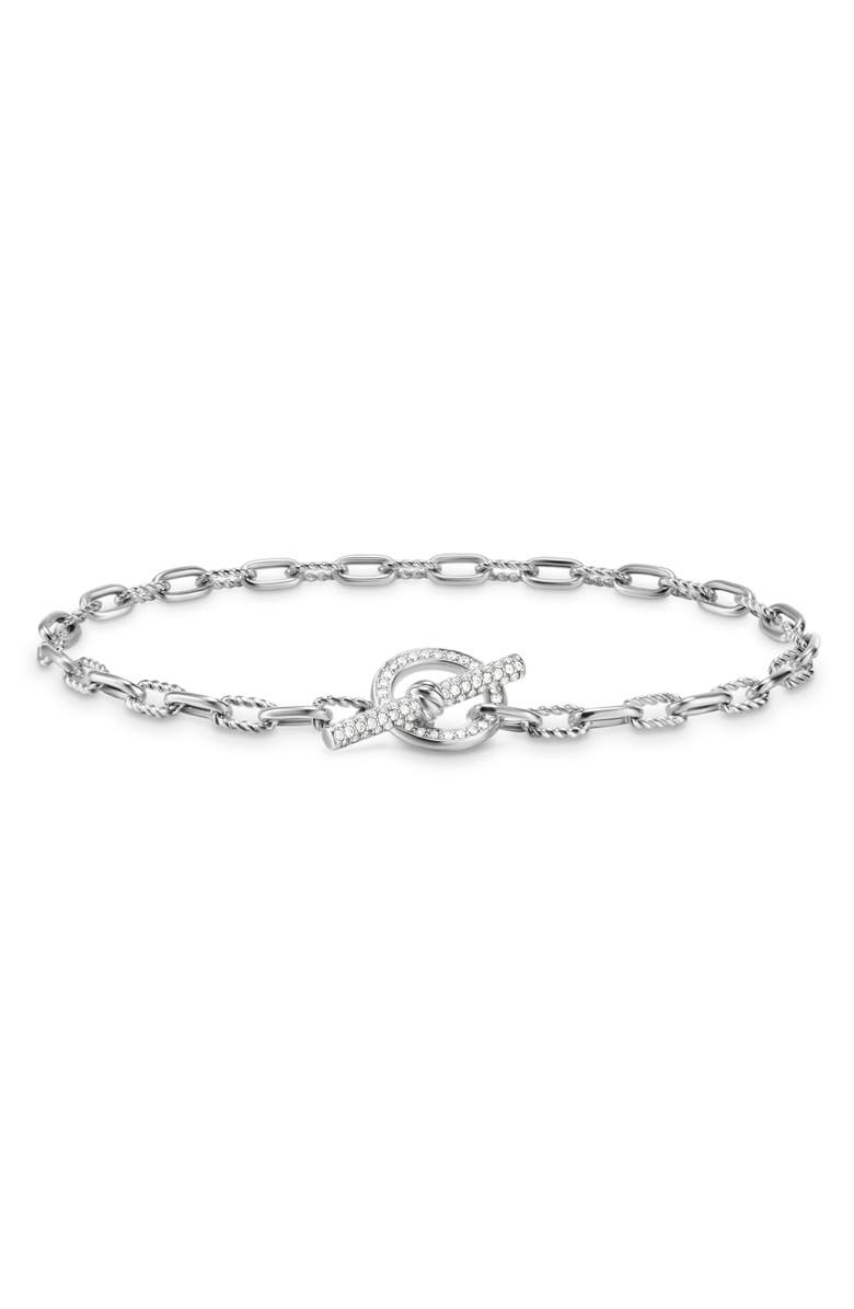 David Yurman DY Madison<sup>®</sup> Toggle Chain Bracelet in Sterling Silver with Diamonds, Main, color, Sterling Silver