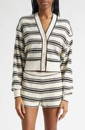 Ramy Brook Romy Stripe Crop Pointelle Cardigan