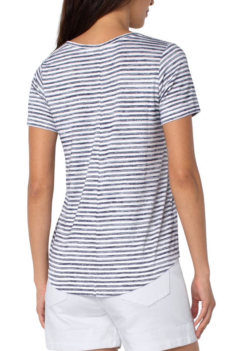 Liverpool Los Angeles Stripe Scoop Neck T-Shirt, Alternate, color, 