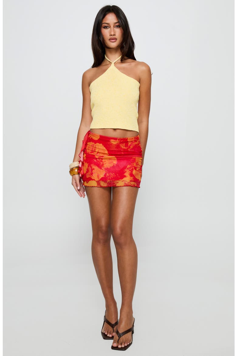 Liloha Floral Mesh Miniskirt, Alternate, color, ORANGE MULTI