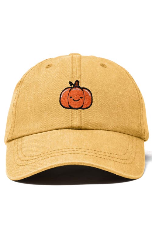 Shop Dalix Baby Pumpkin Embroidered Dad Hat In Washed Gold