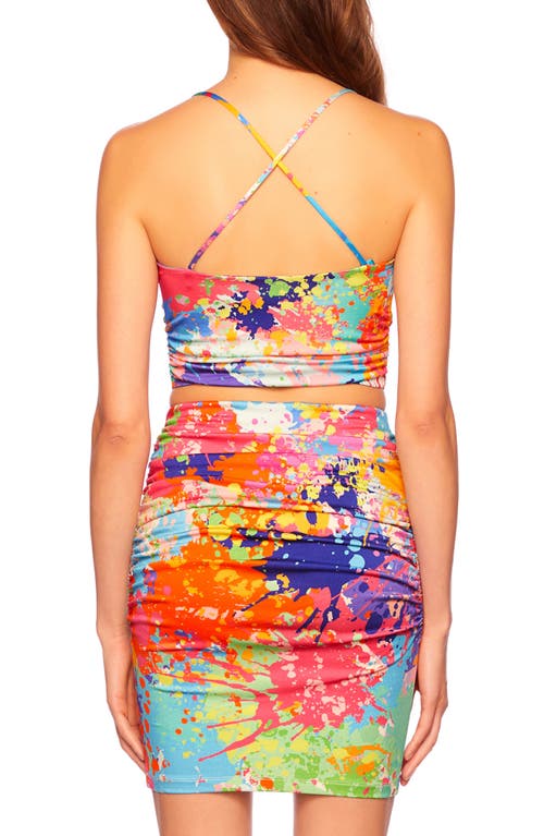 Susana Monaco Print Cowl Neck Camisole In Splatter Print