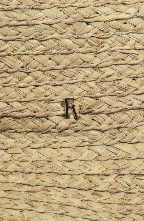 Frances Valentine Raffia Frayed Edge Bucket Hat In Neutral
