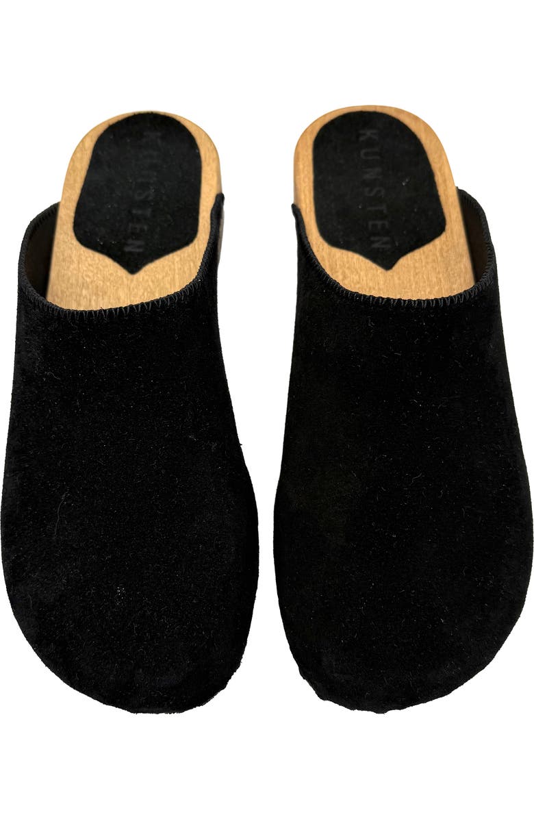 KUNSTEN Ella Suede Clogs, Alternate, color, Black