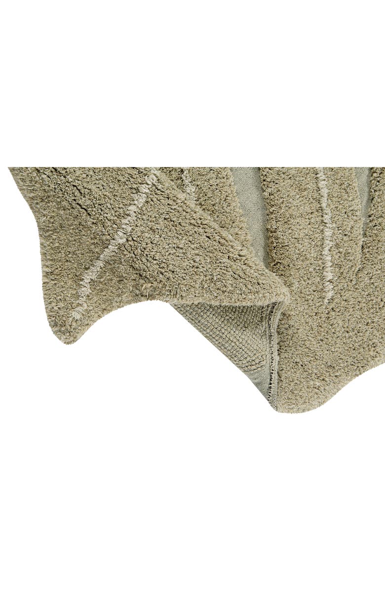 Lorena Canals Monstera Leaf Washable Area Rug, Alternate, color, Olive Natural Honey