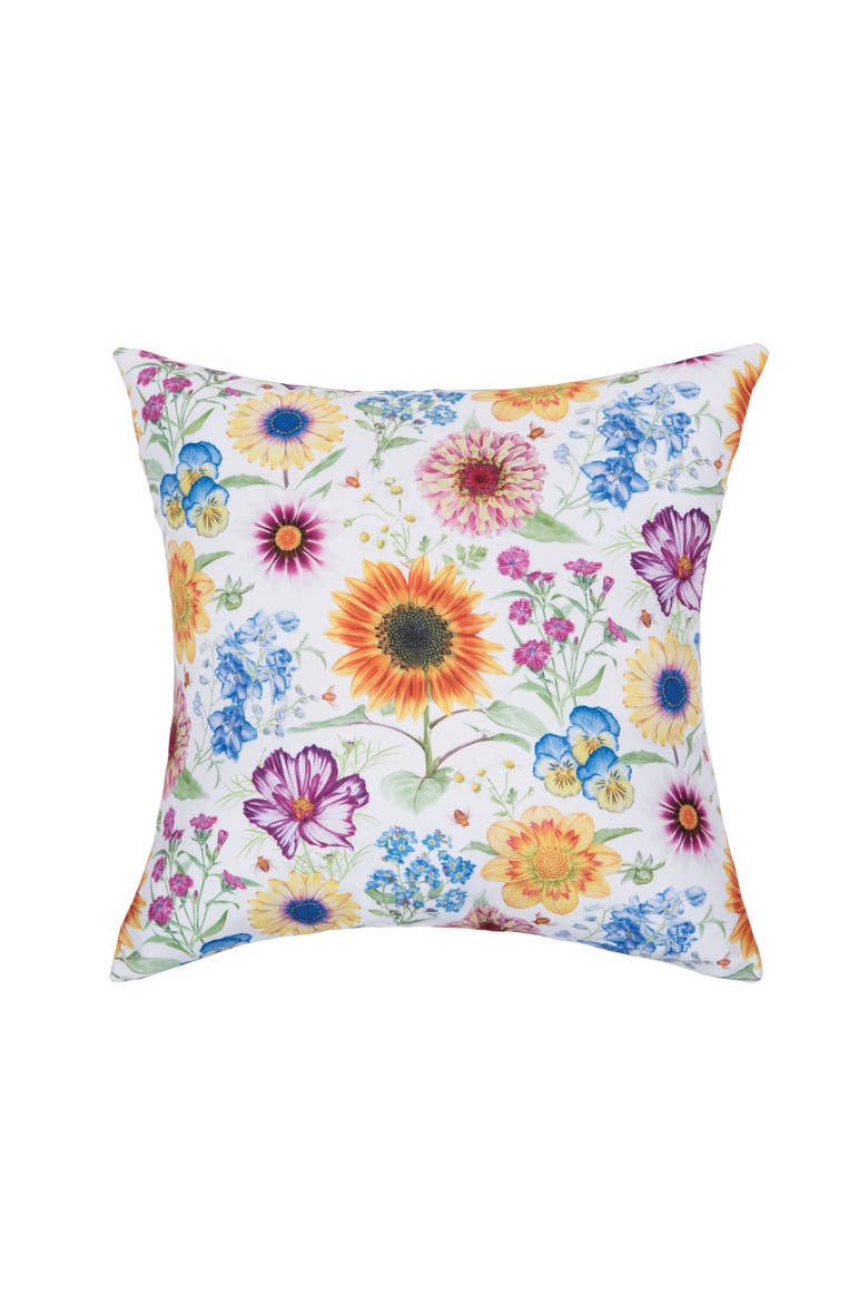 Spring Blossoms Indoor/Outdoor Accent Pillow, Main, color, Yellow