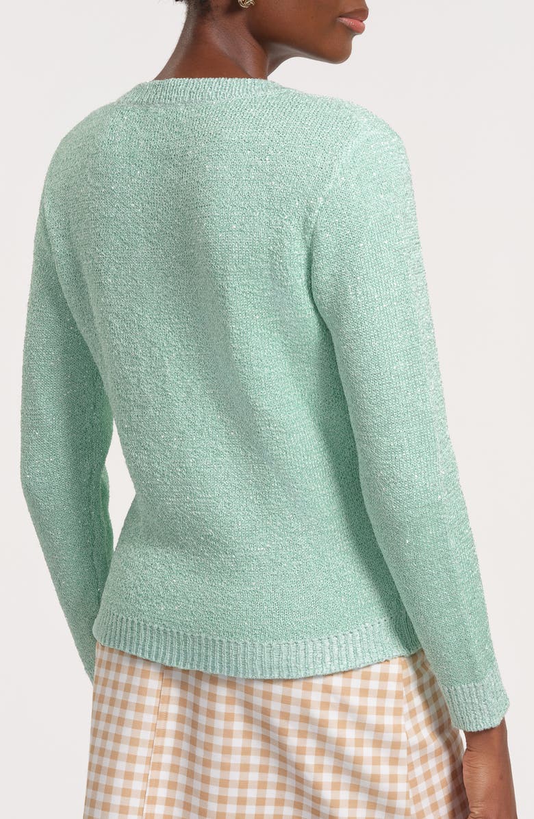 Isaac Mizrahi New York V-Neck Sweater, Alternate, color, Seafoam