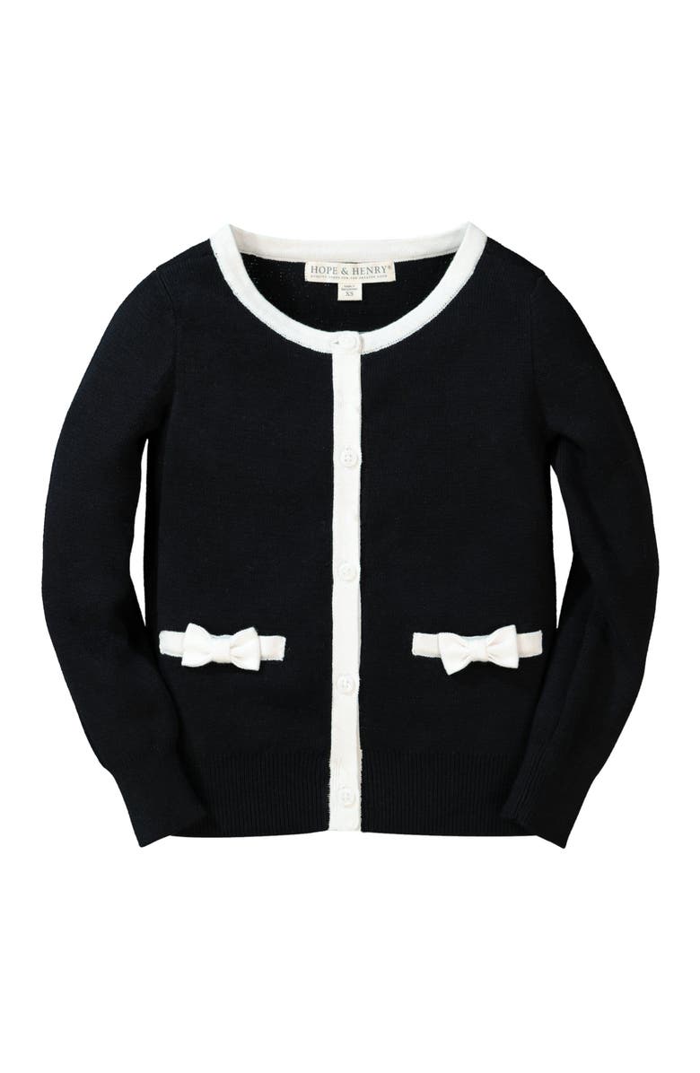 Hope & Henry Girls' Bow Pocket Cardigan, Kids, Main, color, 