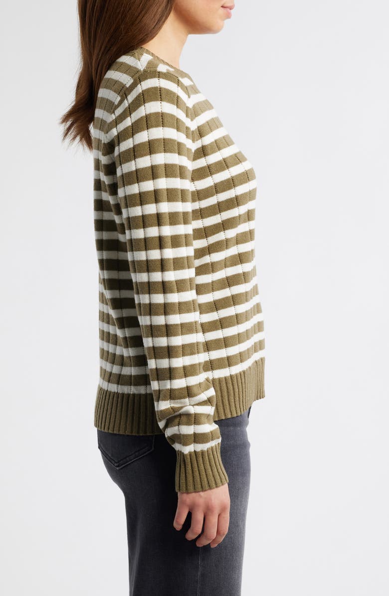 Caslon<sup>®</sup> Stripe Crewneck Rib Sweater, Alternate, color,