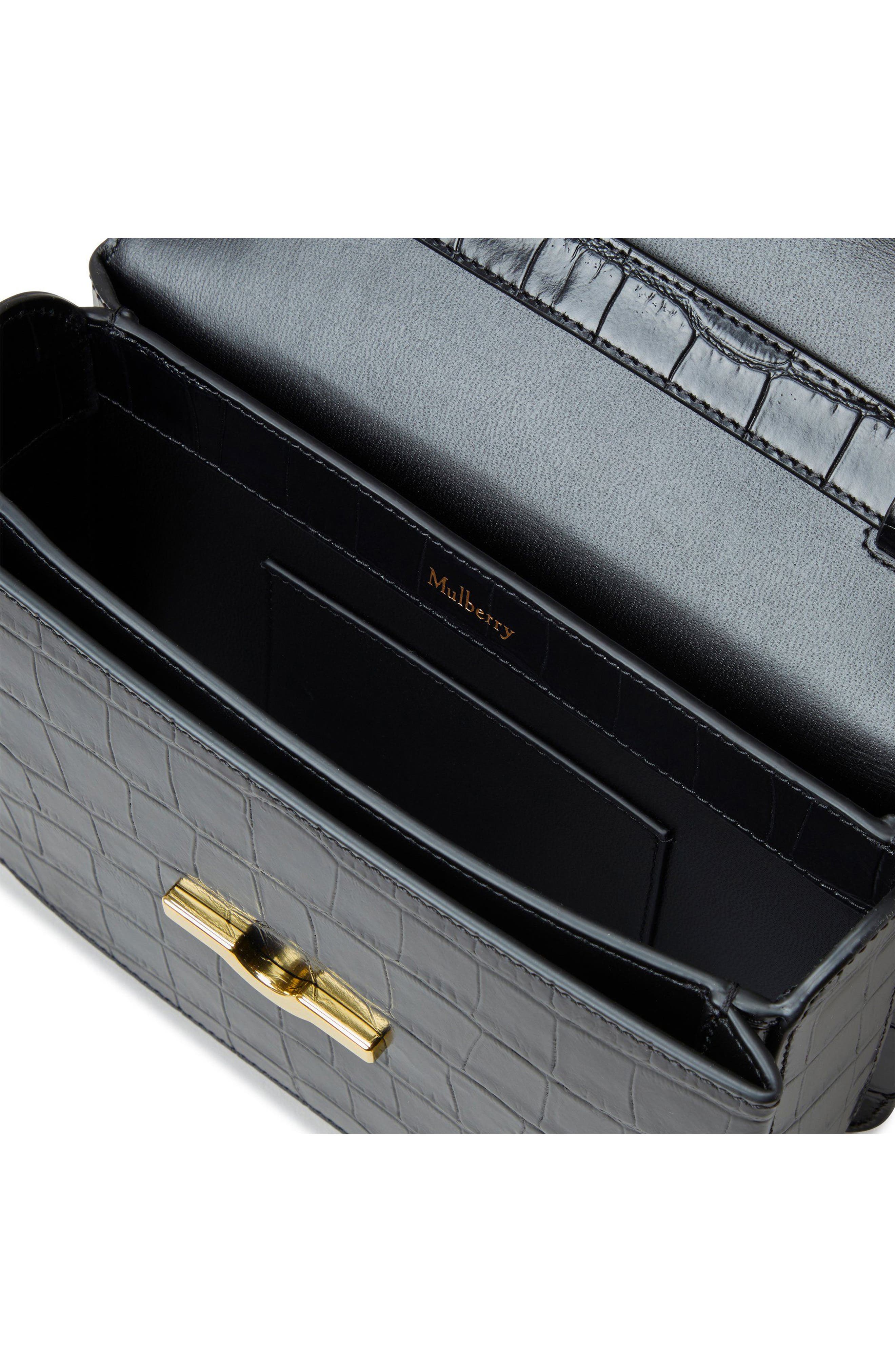 Mulberry Pimlico Shiny Croc Embossed Leather Satchel, Alternate, color, 
