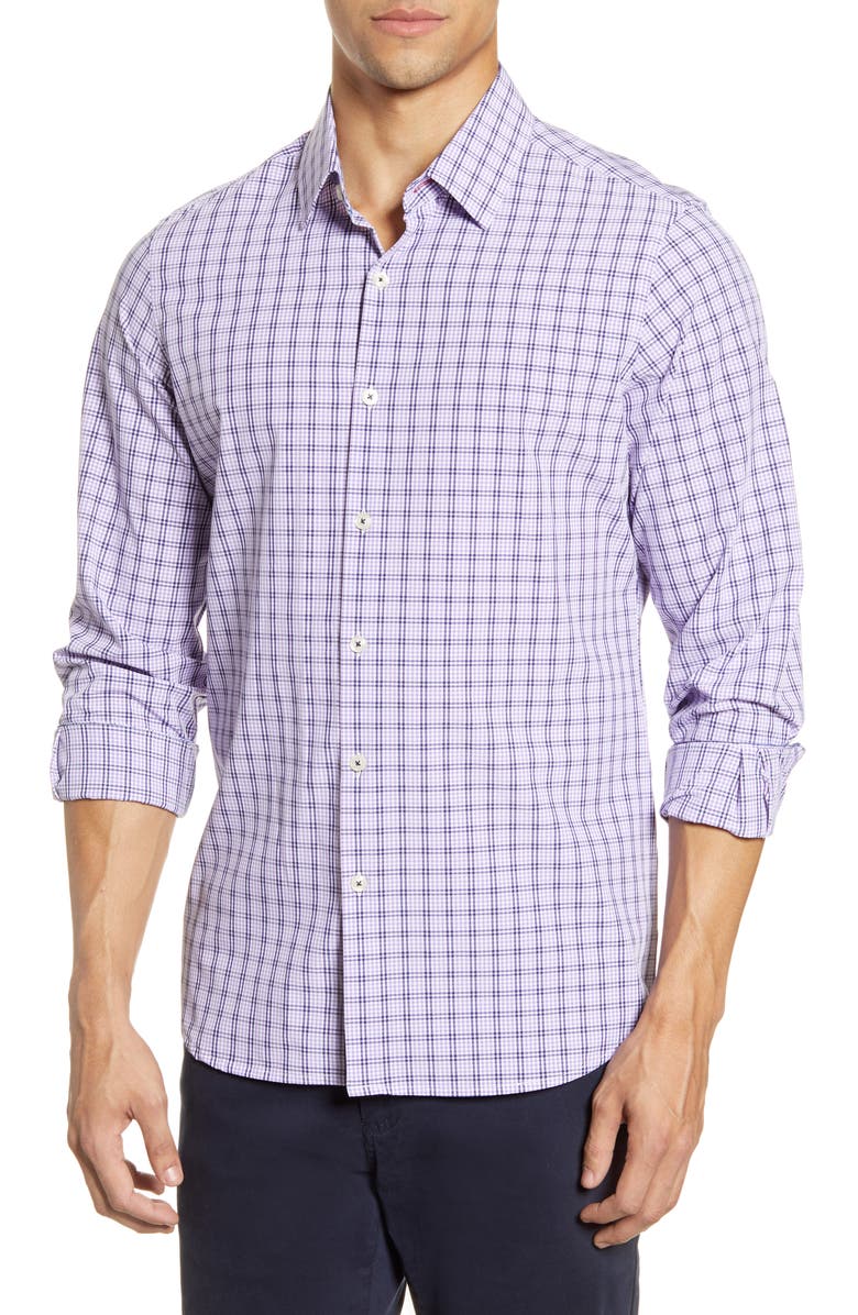 MOVE Performance Apparel Plaid Button-Up Shirt, Main, color,