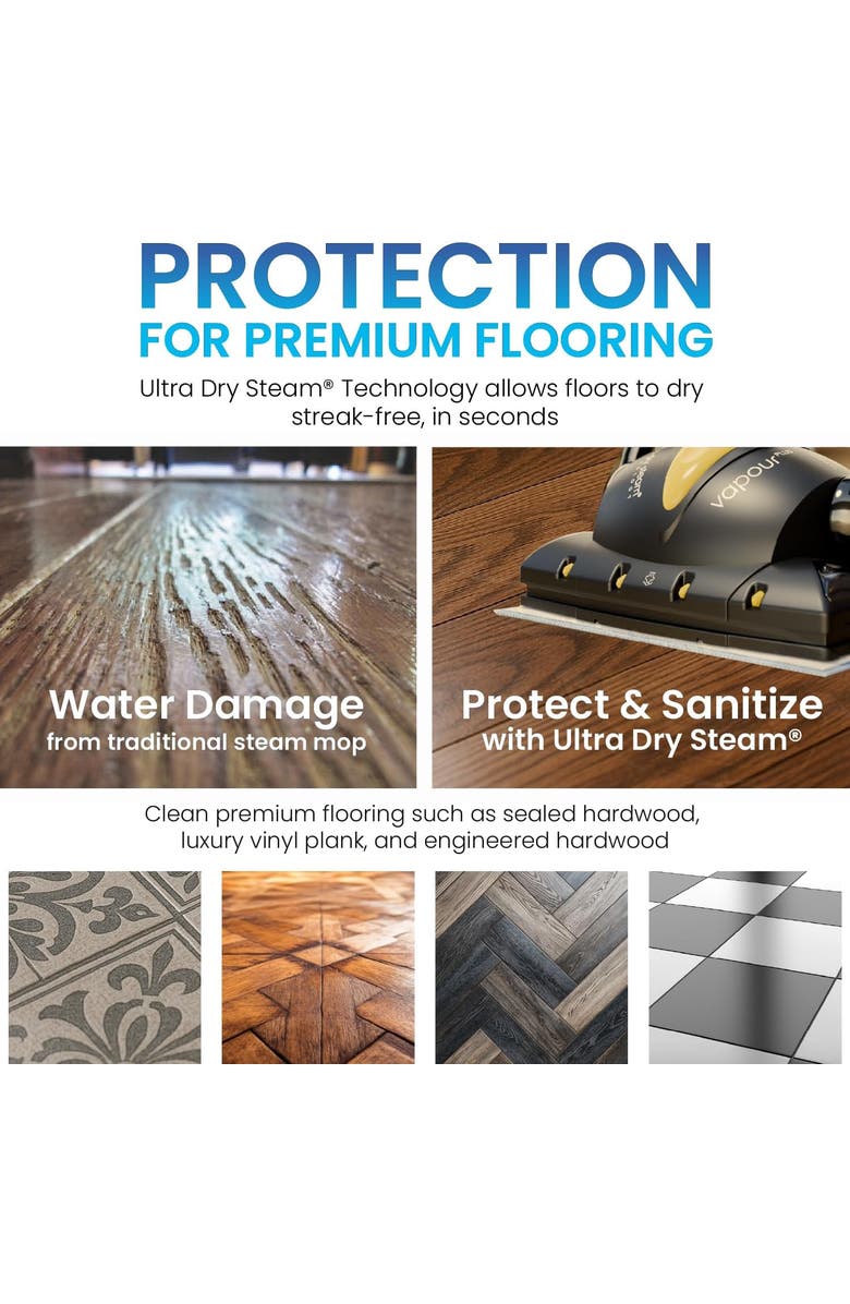 Euroflex Vapour Plus 18-Piece Steam Mop, Alternate, color, Black