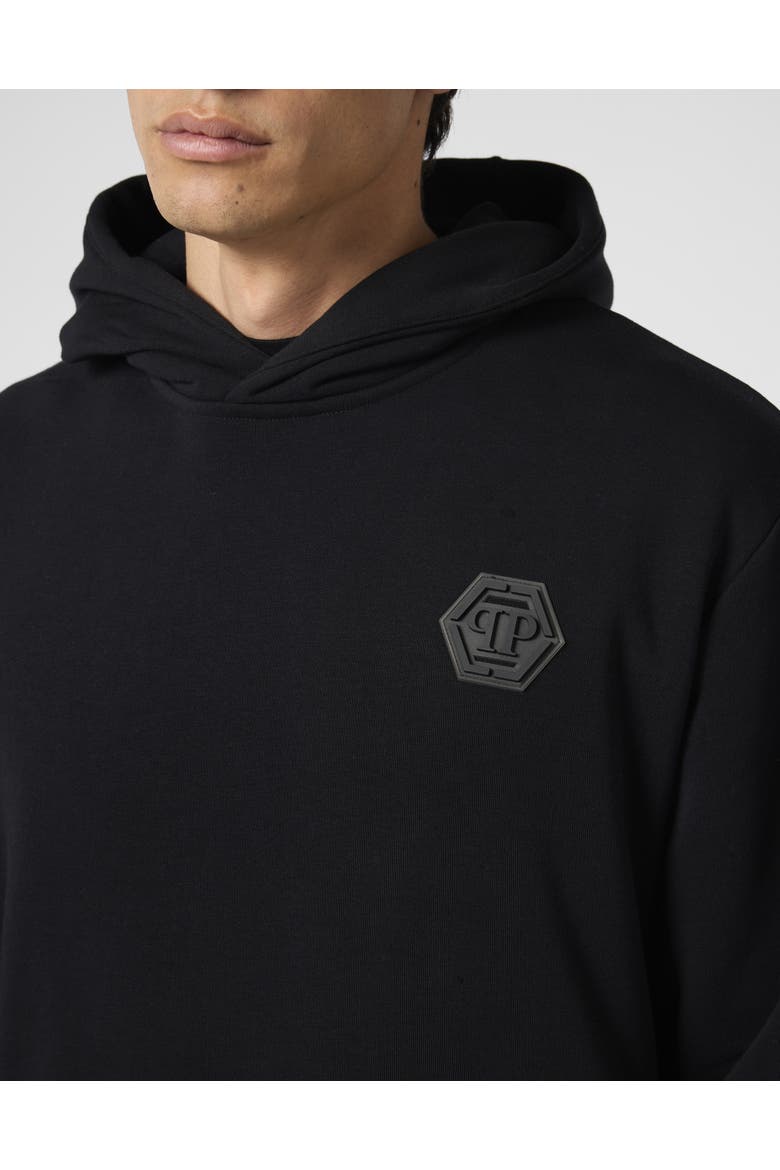 Hoodie Sweatshirt Ls Iconic Plein Men, Alternate, color, black/black
