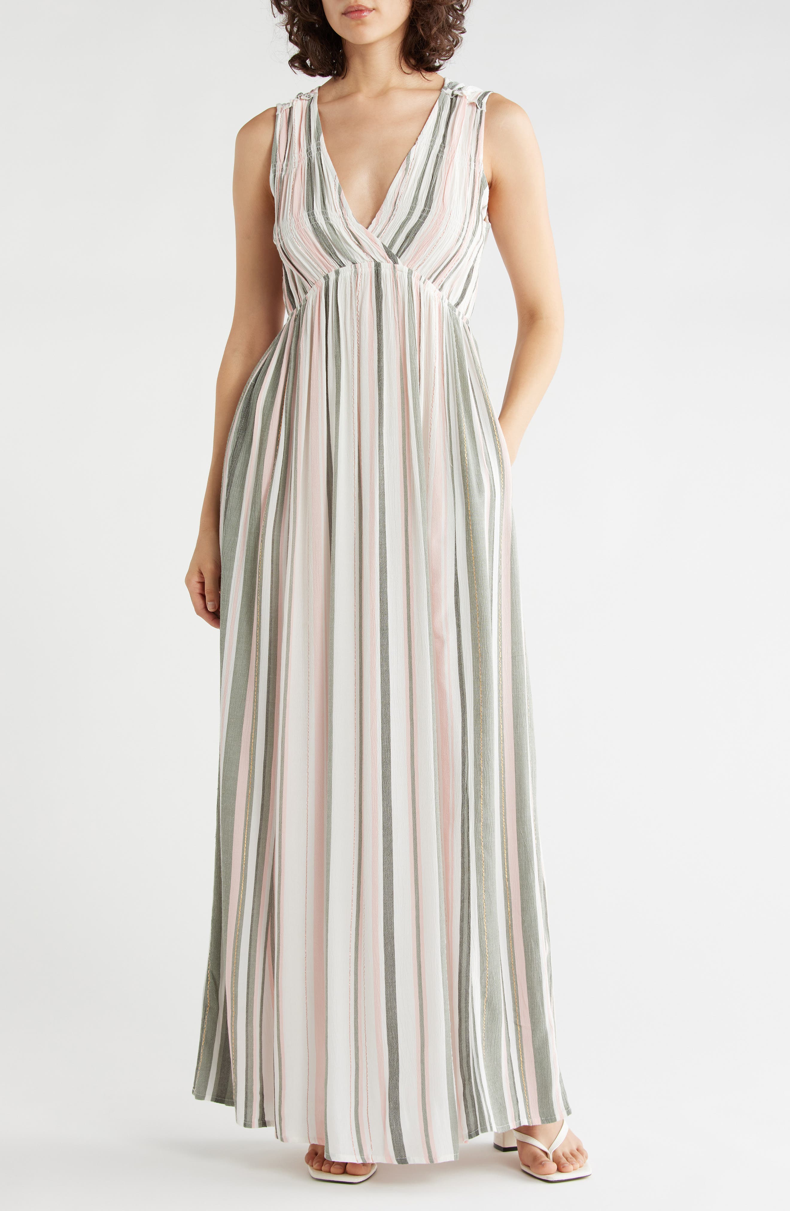 Lovestitch Sleeveless Stripe Maxi Dress