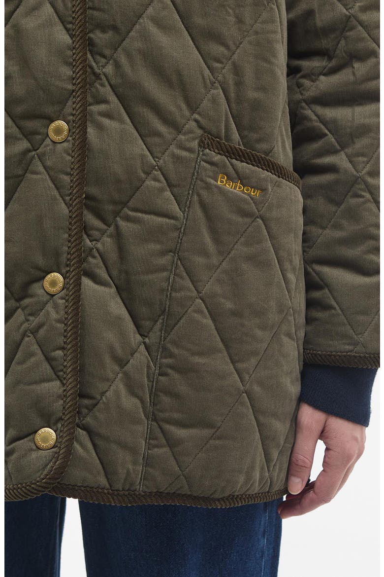 Cornelia Quilted Jacket, Alternate, color, DEEP OLIVE/ANCIENT TARTAN