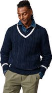 Aubin Denton Cotton V-Neck Knit Cricket Jumper