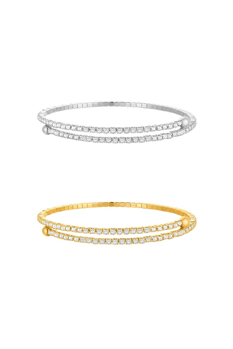 Bracelet Set Wrap Around Tennis Bracelet, Main, color, Silver
