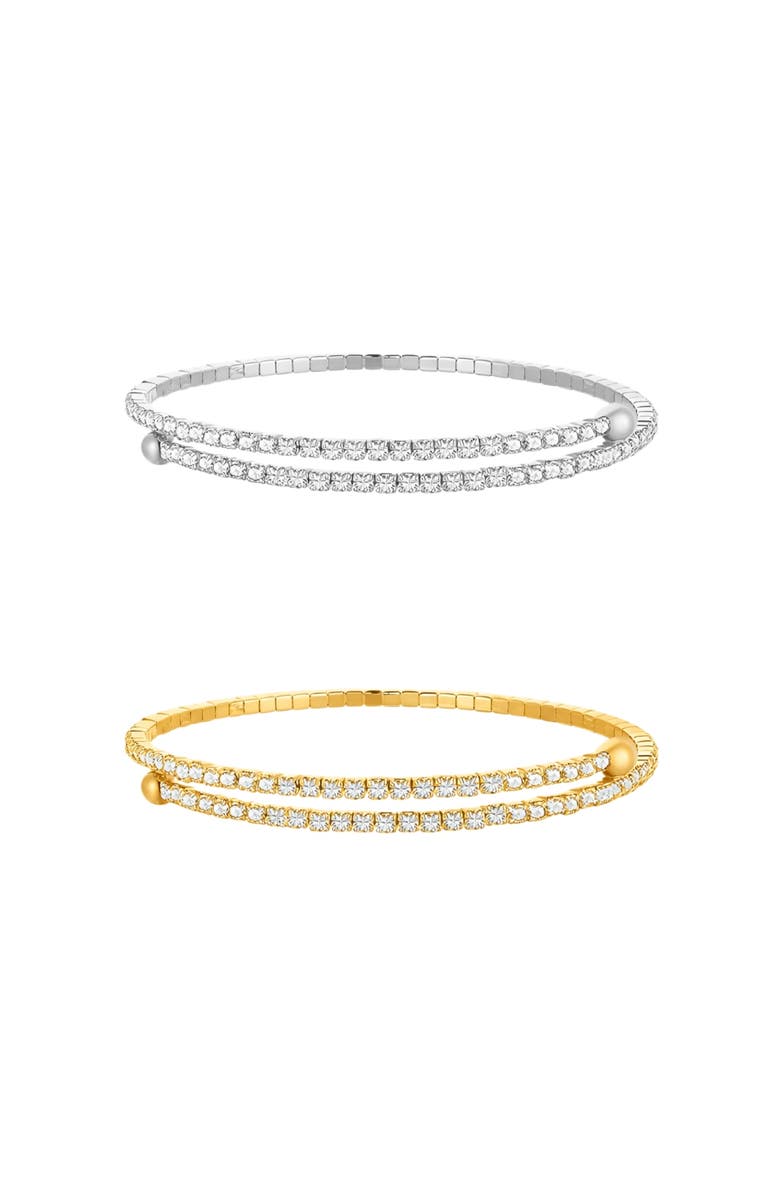 Donatello Gian Bracelet Set Wrap Around Tennis Bracelet, Main, color, Silver