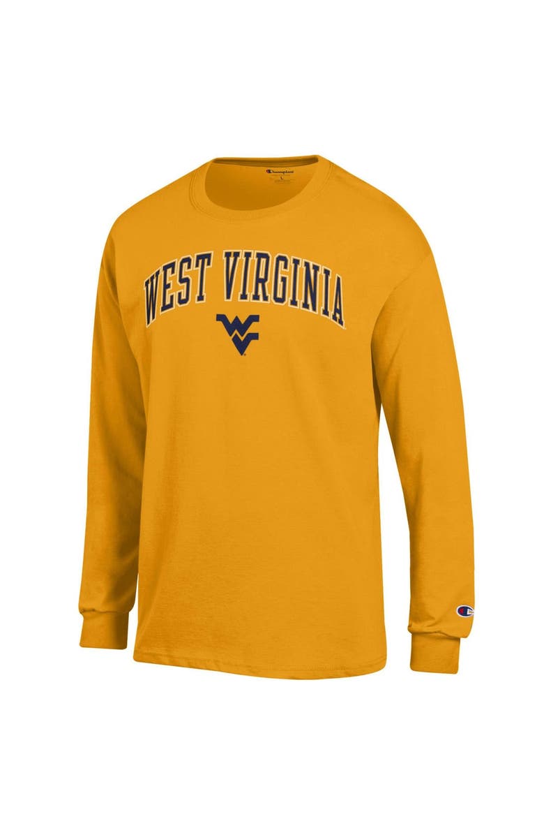 Champion Men's Champion  Gold West Virginia Mountaineers Arch Over Logo Long Sleeve T-Shirt, Alternate, color, Gold