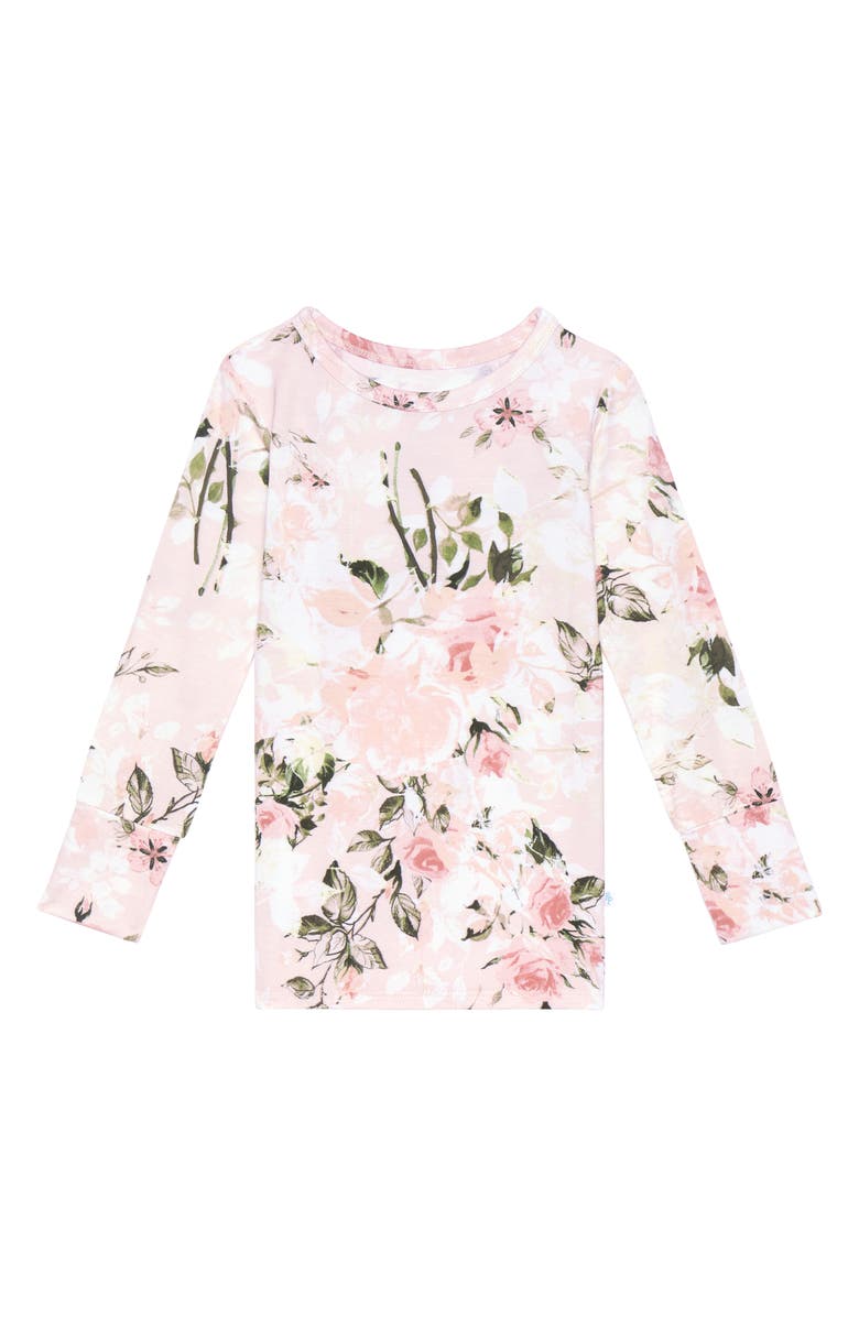 Posh Peanut Kids' Vintage Rose Fitted Two-Piece Pajamas, Alternate, color, 