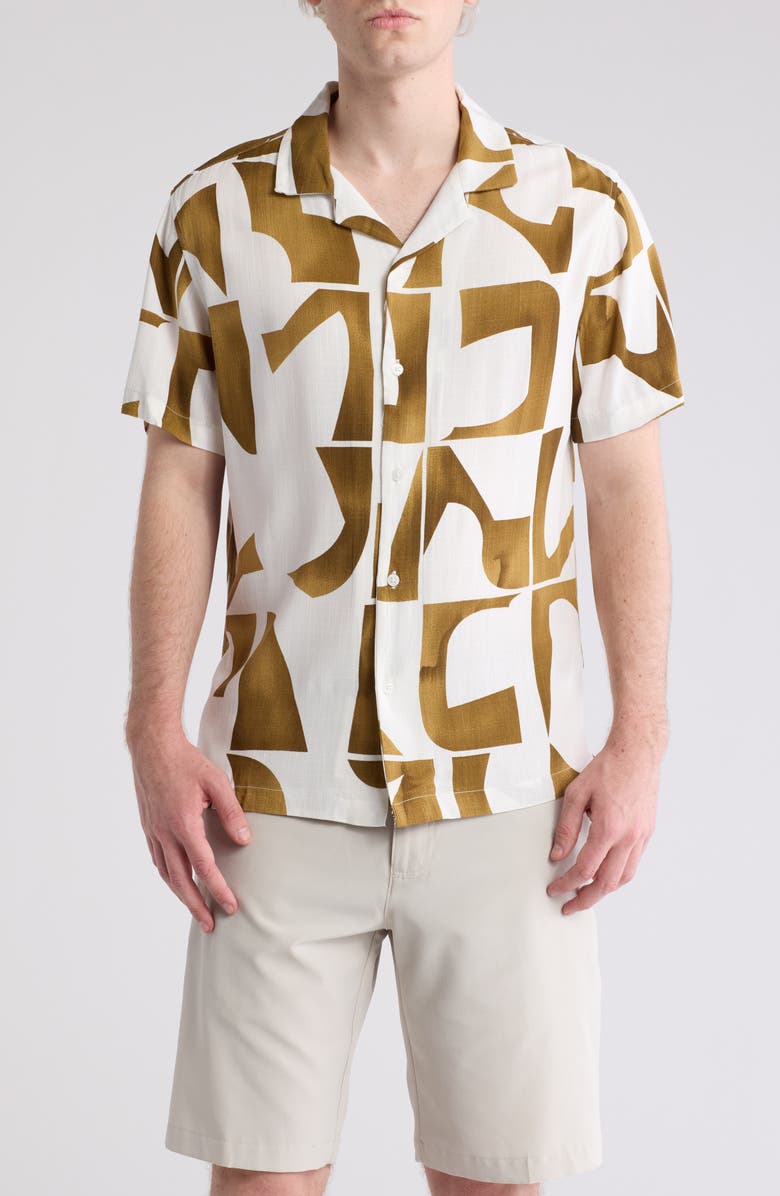 DENIM AND FLOWER Abstract Camp Shirt, Main, color, 