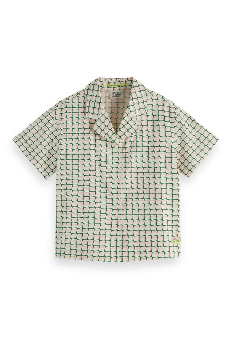 Kids' Geo Print Camp Shirt, Main, color, DOUBLES NET