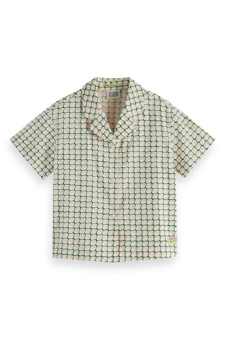 Scotch & Soda Kids' Geo Print Camp Shirt, Main, color, Doubles Net