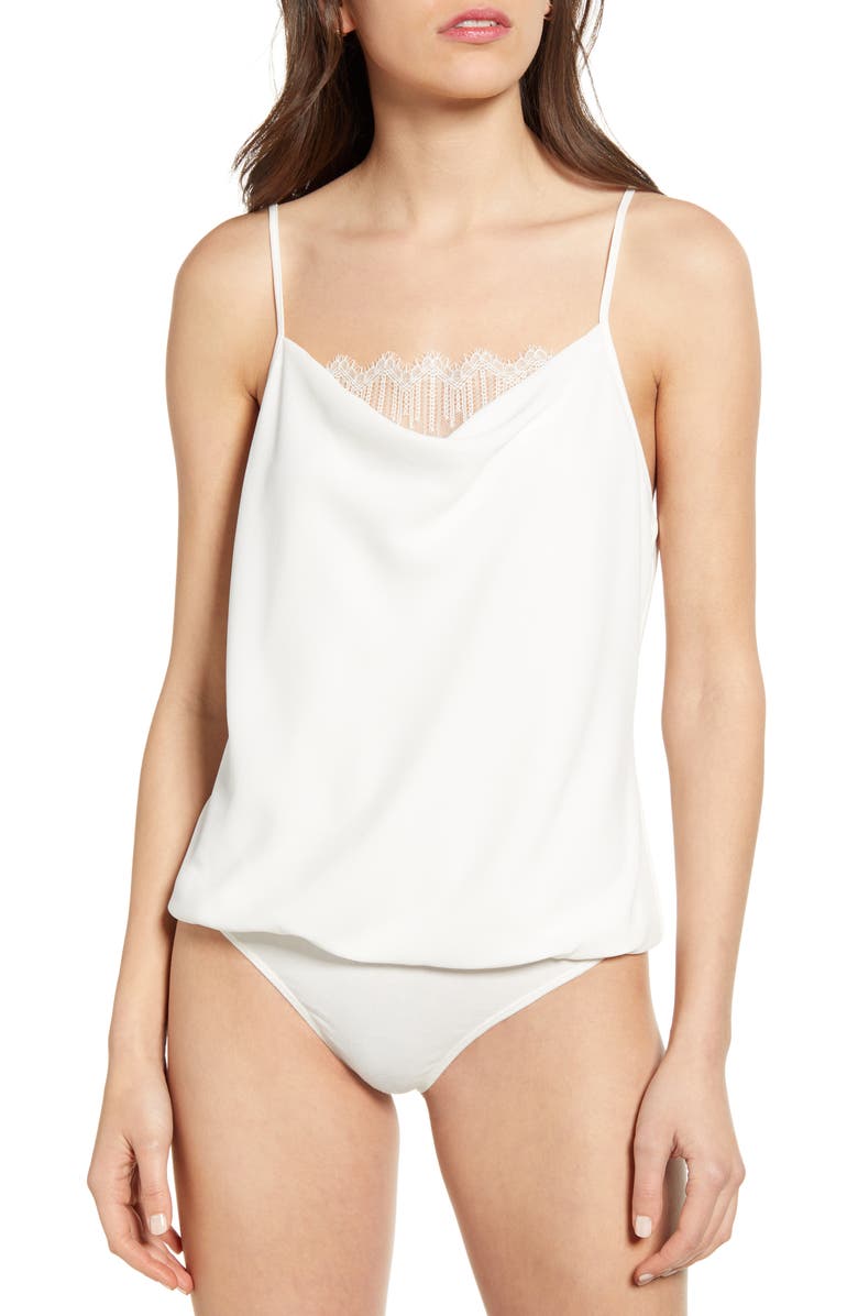 Bailey 44 Meghan Cowl Neck Bodysuit, Alternate, color, Eggshell