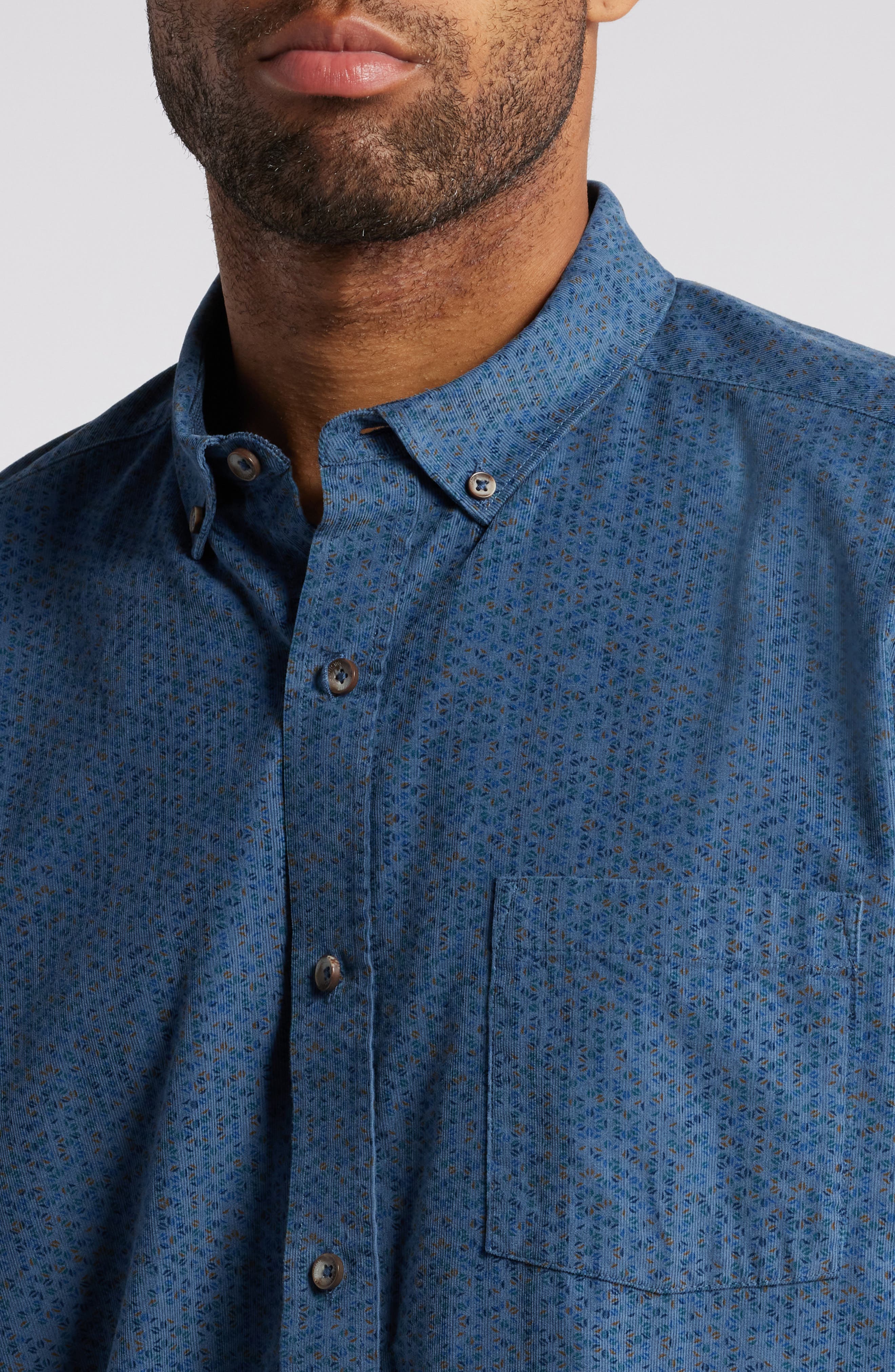 Overdye Print Corduroy Button-Down Shirt - image 2