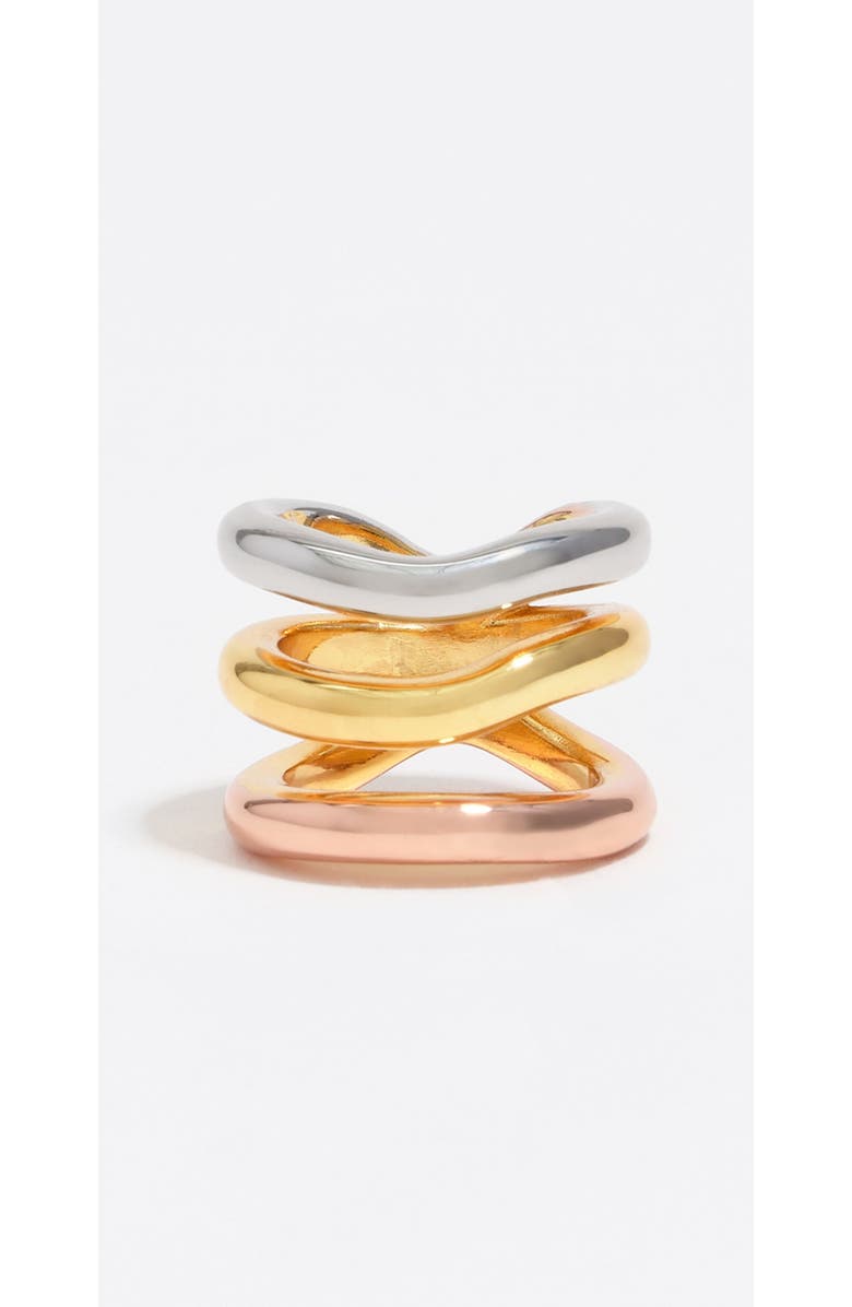 Bimba y Lola Three-Tone Bands Ring, Alternate, color, Multigold