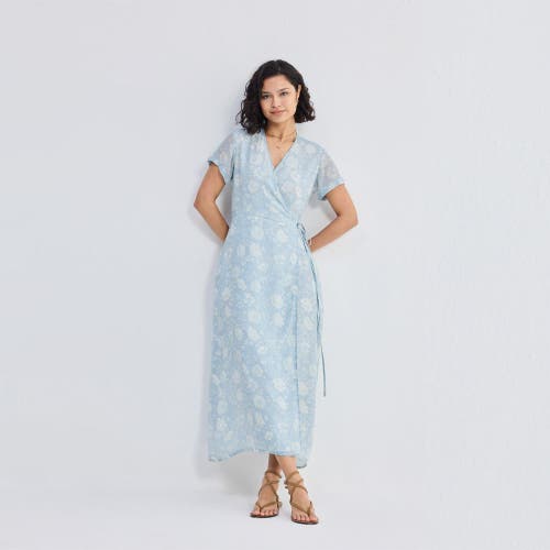 Reistor Maxi Wrap Dress In Floral Whispers