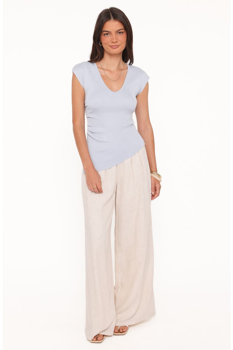 Side Ruched Knit Top, Alternate, color, LIGHT BLUE