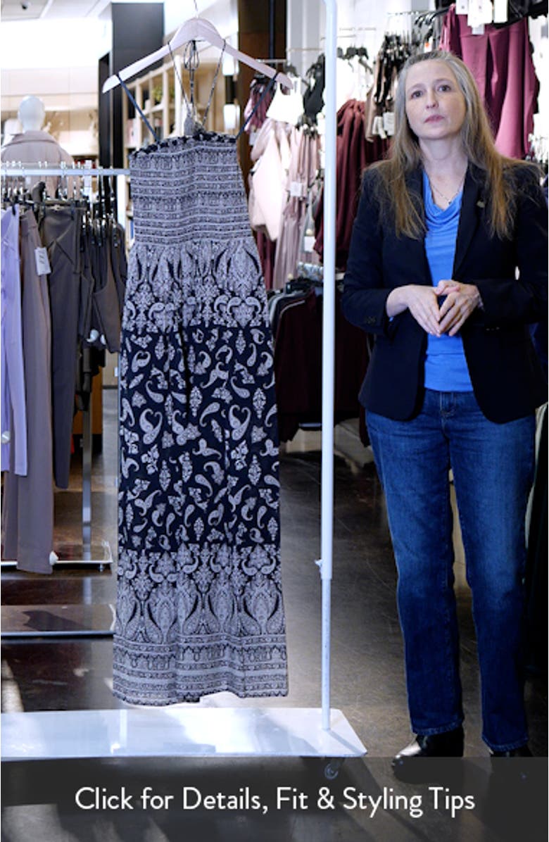 Ayanna Paisley Halter Maxi Dress, sales video thumbnail