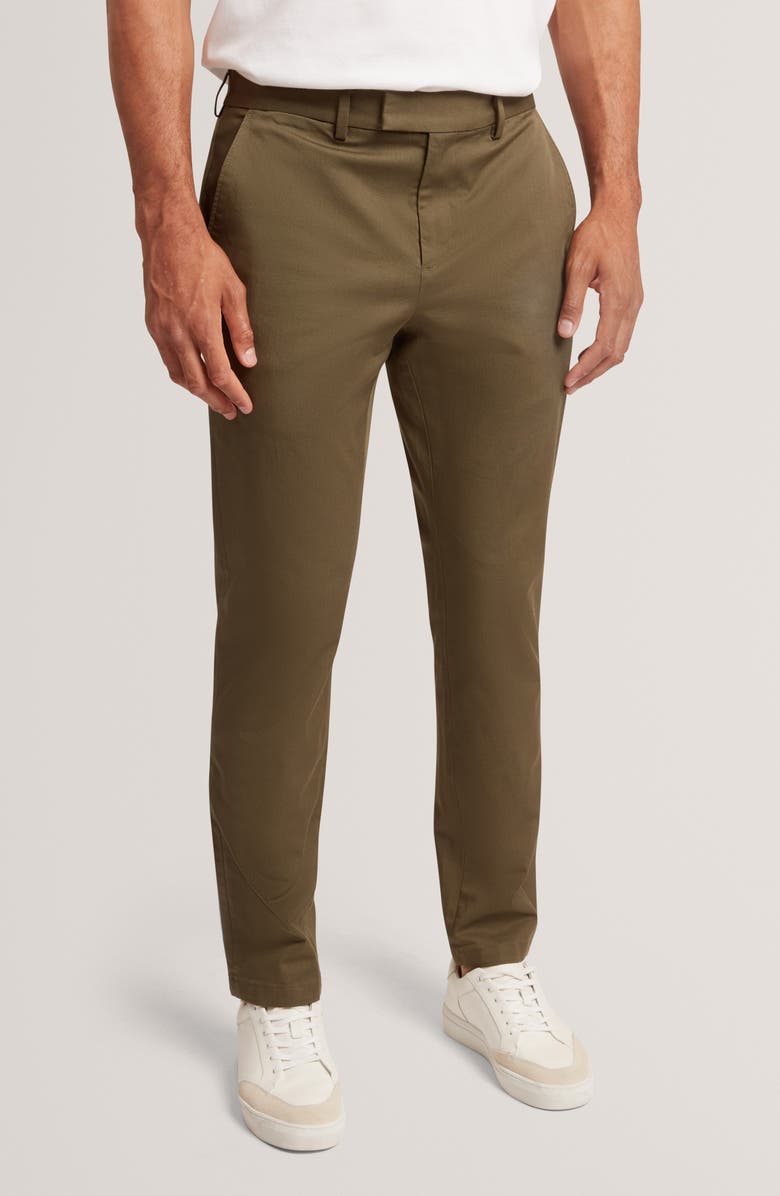 Ted Baker Howetown Stretch Cotton Chinos, Main, color, Khaki