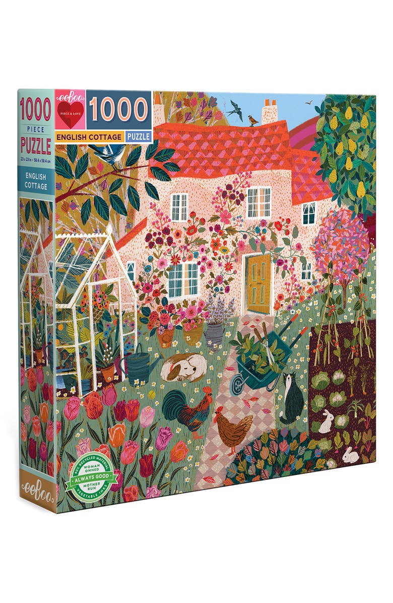 eeBoo English Cottage 1000-Piece Square Puzzle, Main, color, 