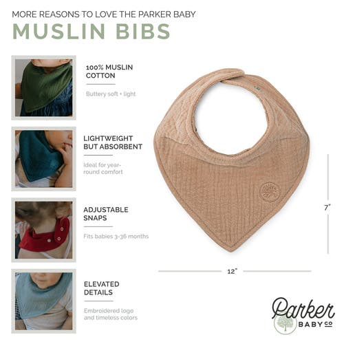 Parker Baby Co. Muslin Bandana Bibs In Estes