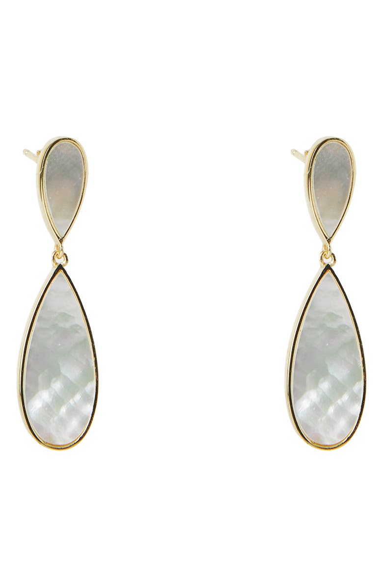 Argento Vivo Sterling Silver Mother-of-Pearl Drop Earrings, Main, color, Gold