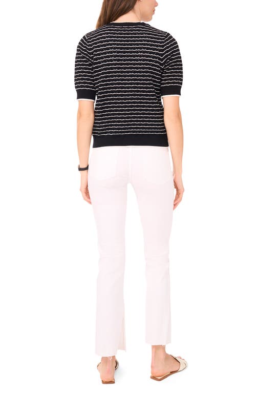 Halogenr Halogen(r) Stripe Pointelle Cotton Button-up Sweater