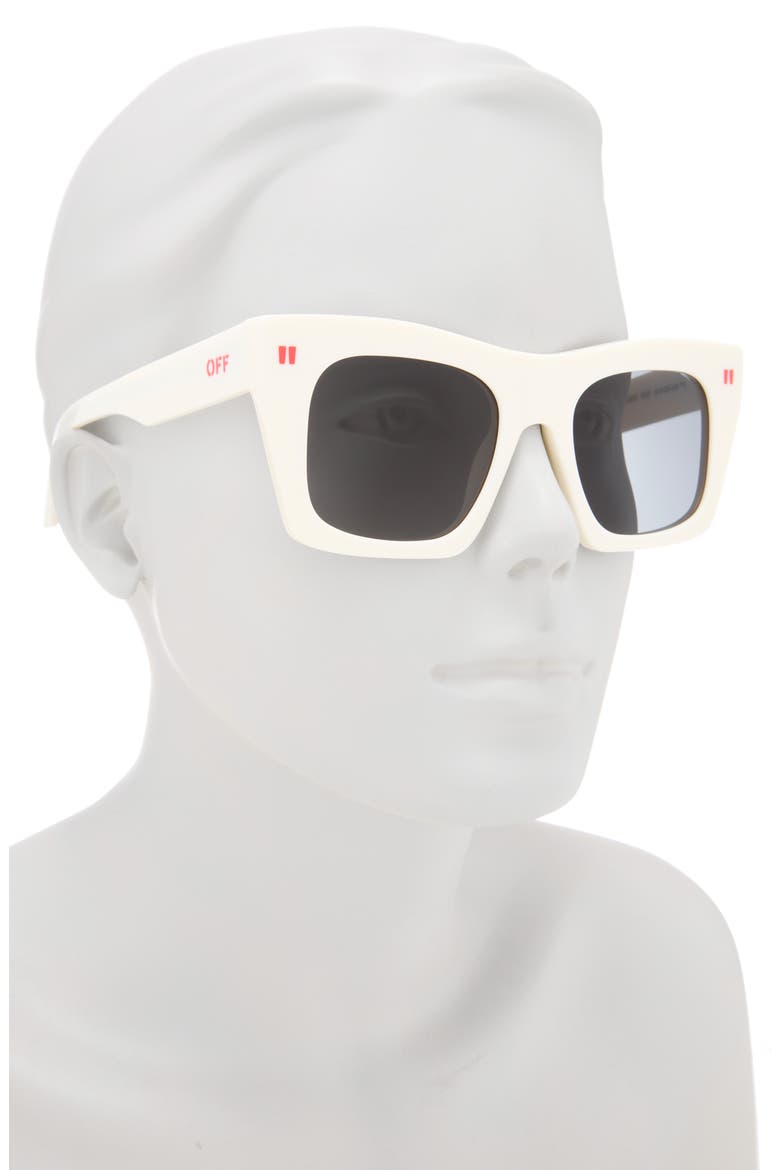 51mm Selma Square Sunglasses, Alternate, color, OFF WHITE/ DARK GREY