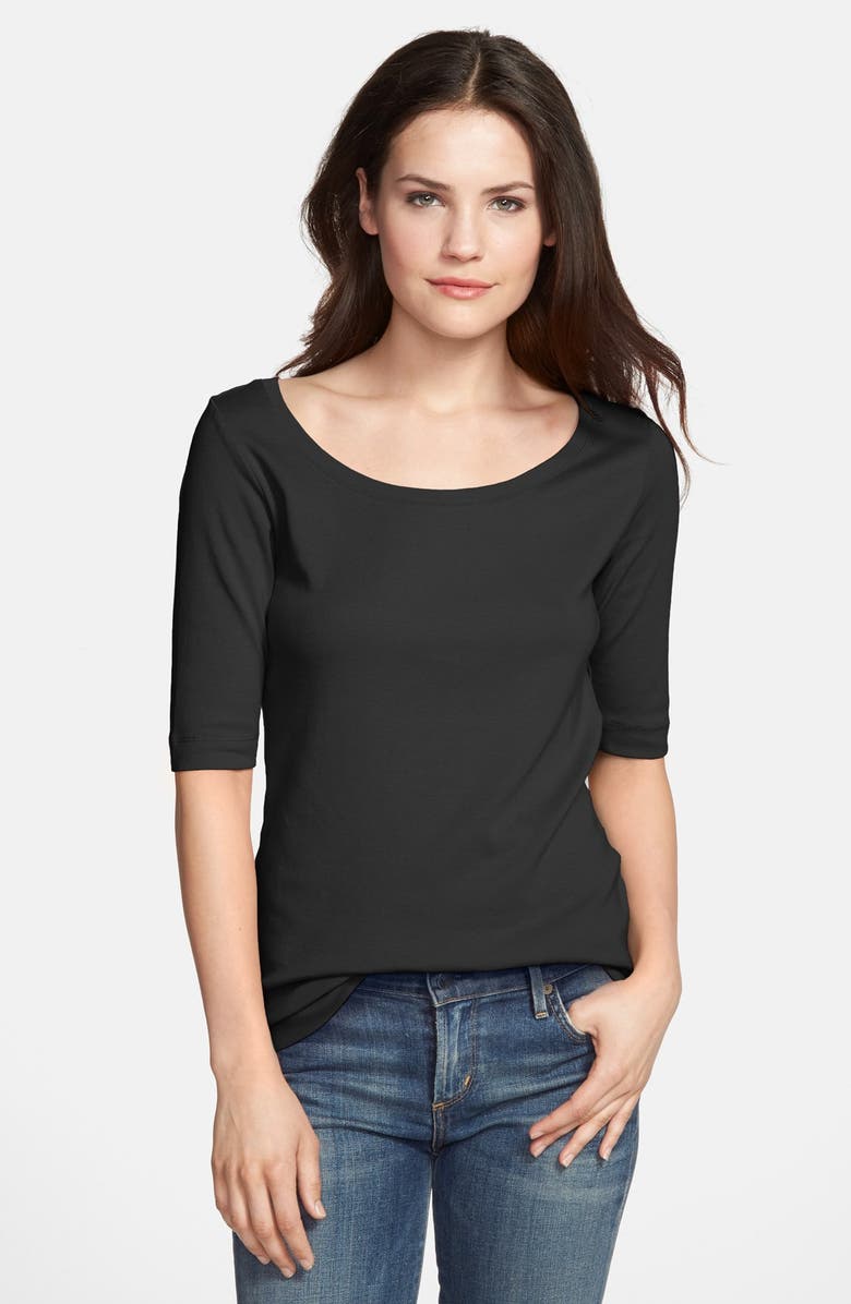 Caslon<sup>®</sup> Ballet Neck Tee, Main, color,
