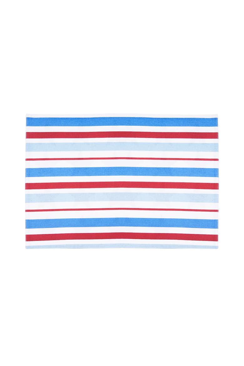 Red White & Pow 100% Cotton Set of 6 Placemats 14" x 20", Alternate, color, Blue