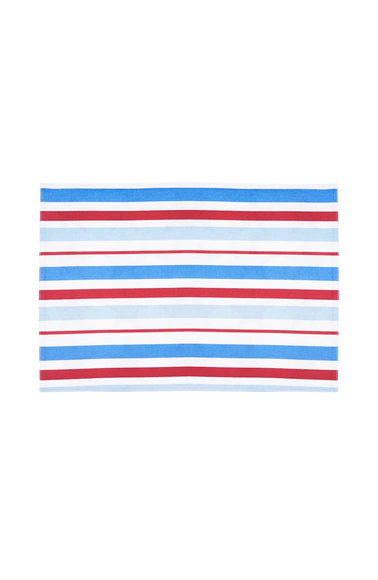 C&F Home Red White & Pow Placemats Set of 6, 14" x 20", Alternate, color, Blue