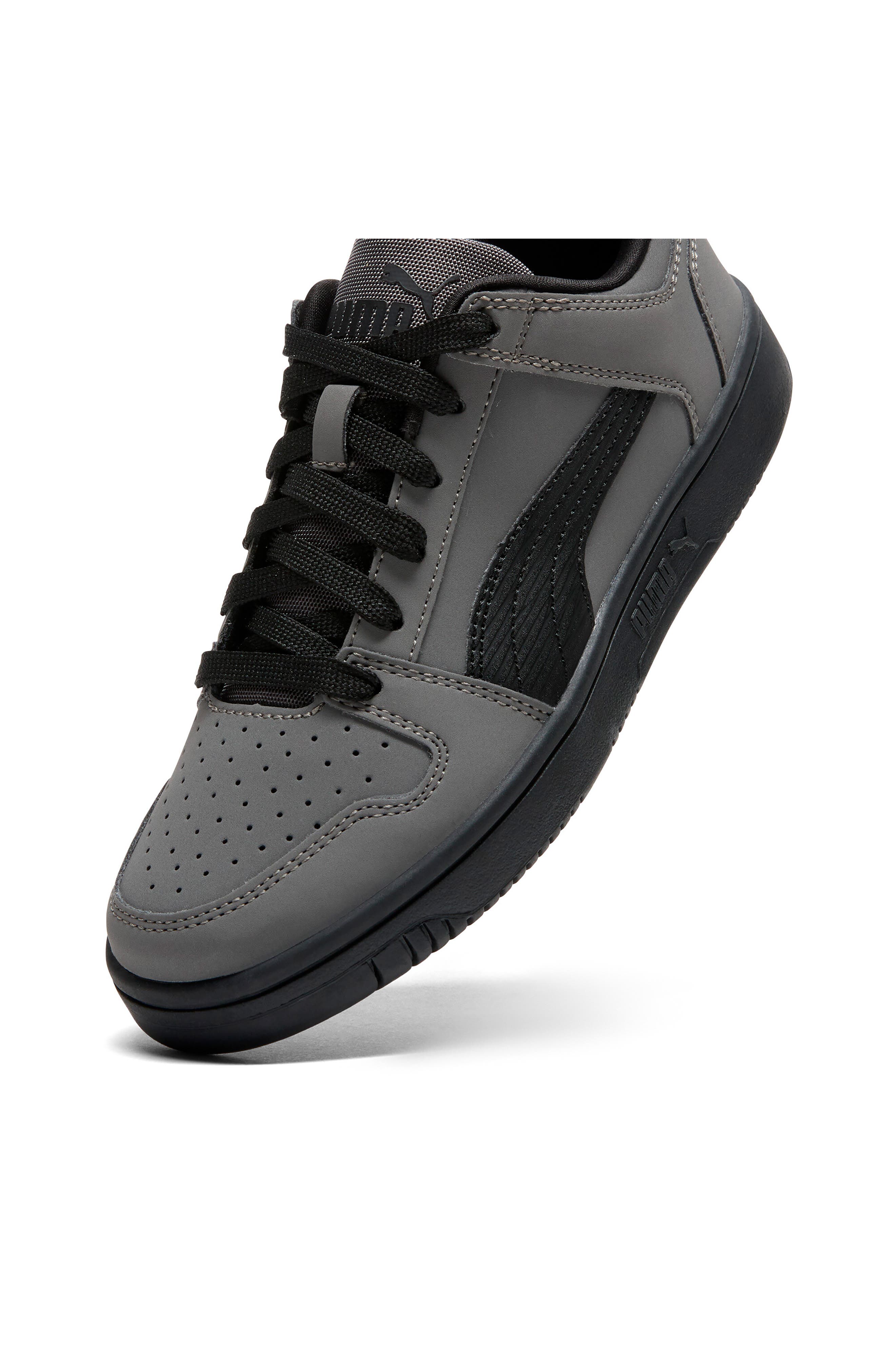 PUMA Kids' Rebound Layup Low Top Sneaker, Alternate, color, Cool Dark Gray/ Puma Black