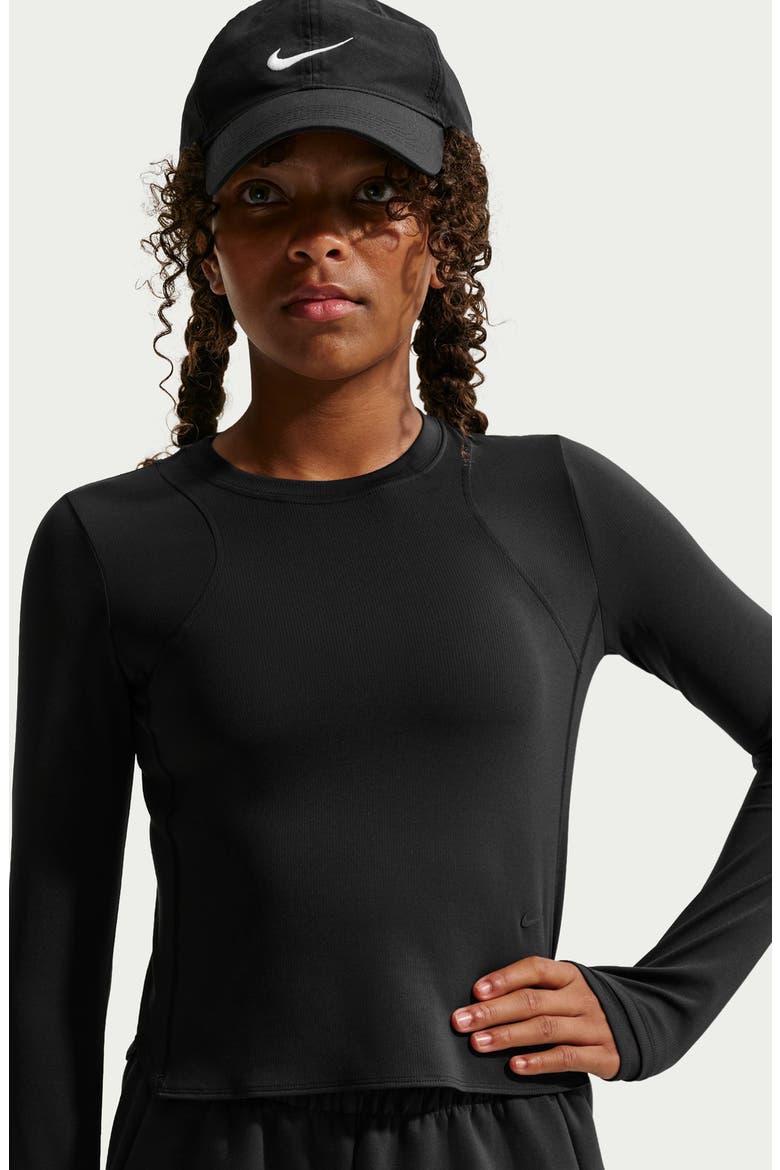Kids' Mavn Dri-FIT Long Sleeve Top, Alternate, color, BLACK/BLACK/BLACK