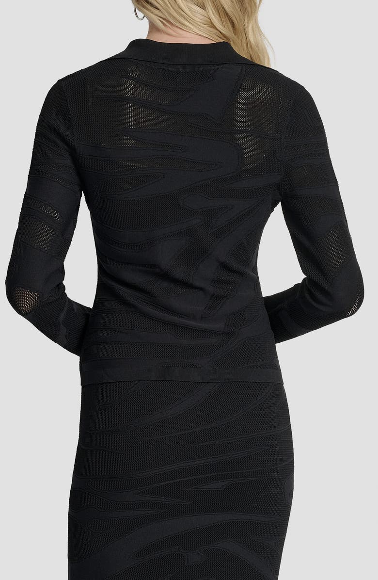 DKNY Zebra Stripe Cardigan, Alternate, color, Black